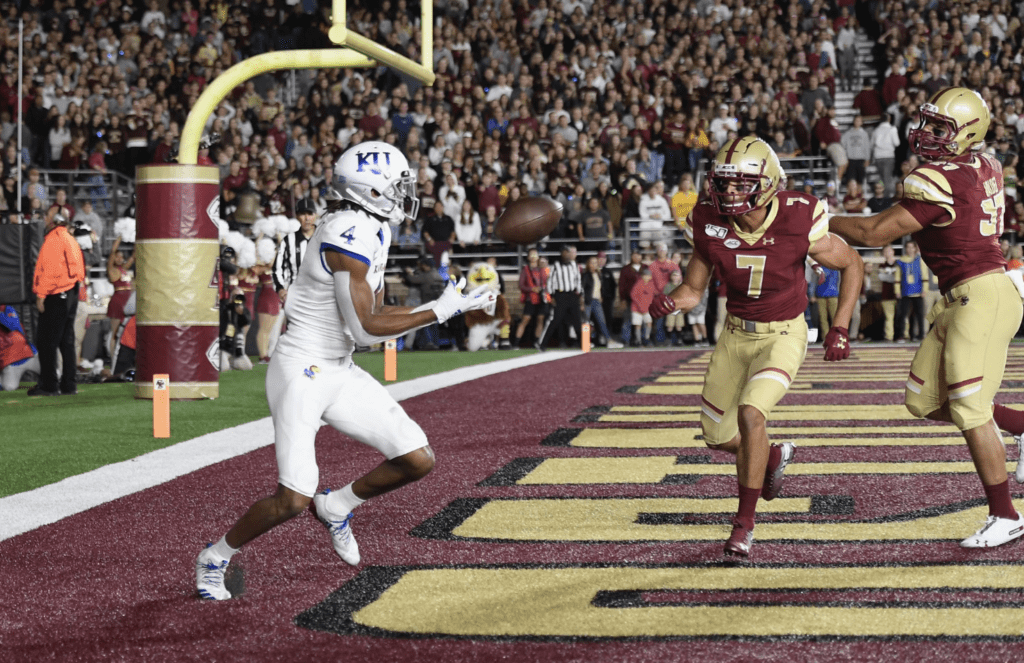 Kansas Runs Roughshod Over Boston College, 48-24 In a Friday the 13th Horror Show