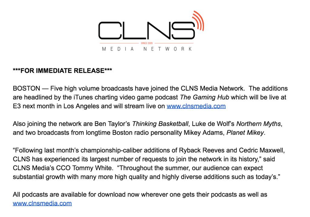 The Gaming Hub Podcast Headlines Five New Additions to CLNS Media