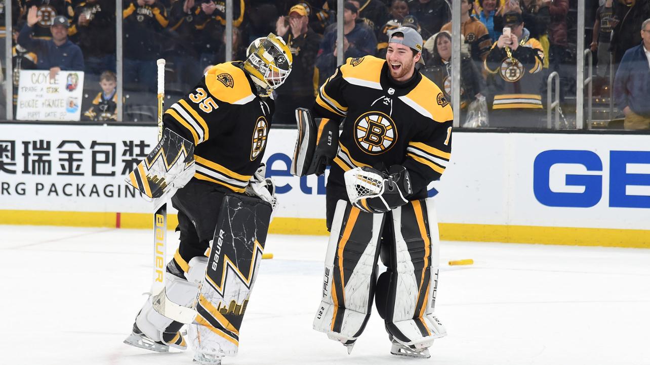 Linus Ullmark And Jeremy Swayman Celebrate With Post-Game Ritual