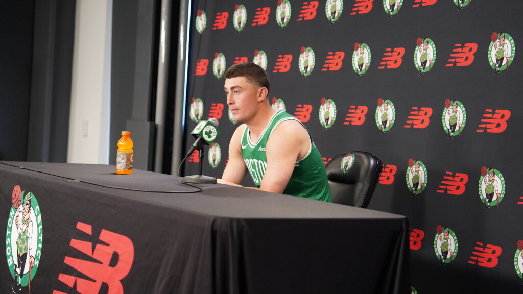Payton Pritchard at Celtics Media Day 2025 Photo by CLNS Media/Rich LeMay